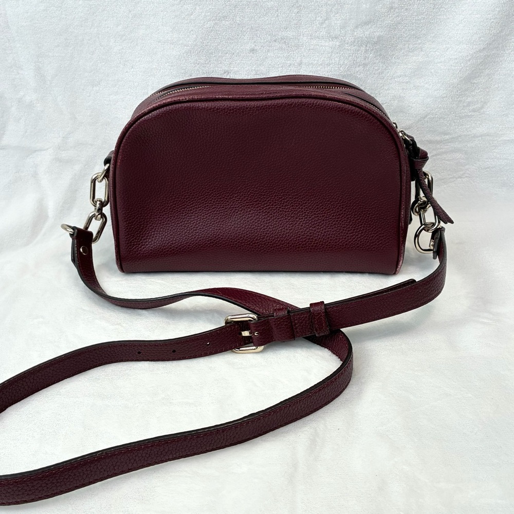 Kate Spade Mulberry Street Pyper Camera Bag Crossbody Burgundy Leather - Picture 8 of 14